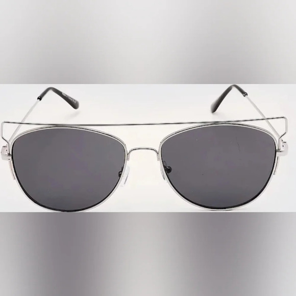 Aldo SIlver Abstract Aviator Sunglasses - Picture 2 of 9